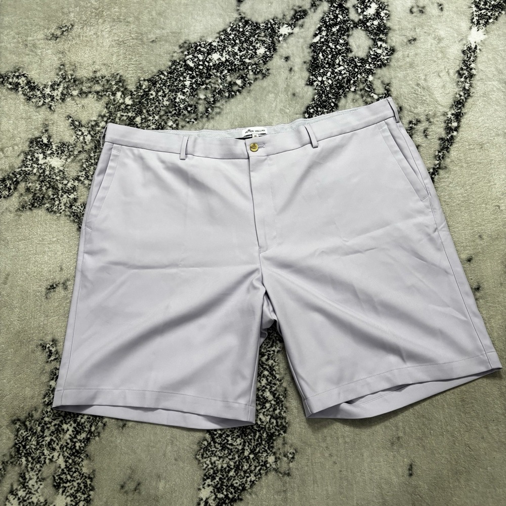 Peter Millar Shorts Mens Size 44 Light Purple Flat Front Golf Casual